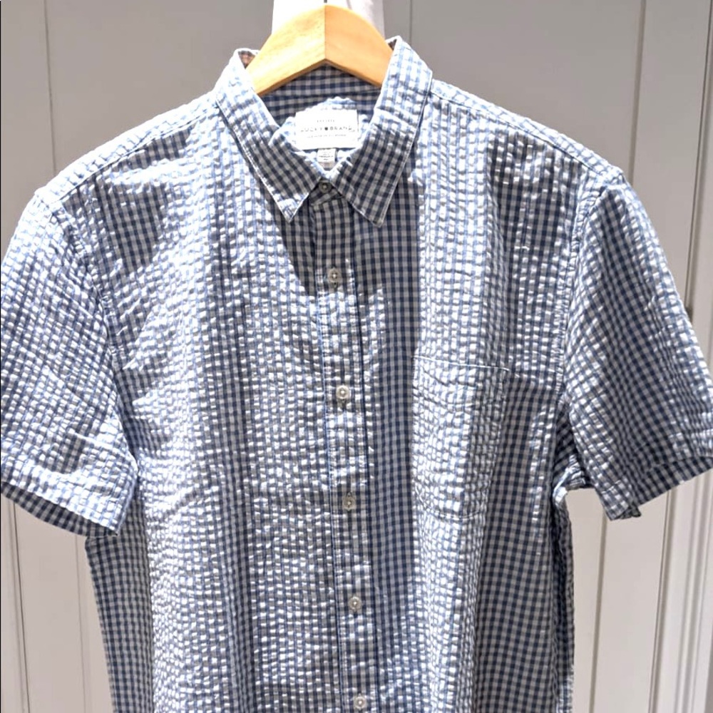 New Lucky Brand 🍀Plaid Seersucker Button Down